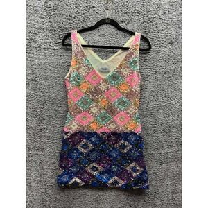 Rachel Comey Carissa Sequined Sleeveless Mini Dress Multicolor Womens Size 2